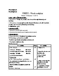 Giáo án môn Tiếng Anh Khối 7 - Unit 5: Work and play - Period 30: Lesson 3: A4-6