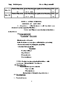 Giáo án môn Tiếng Anh Khối 7 - Unit 6: After schoool - Period 36: B3-Let’s go! - Trường THCS Ngam La