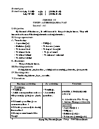 Giáo án môn Tiếng Anh Lớp 7 - Học kì 2 - Đặng Thị Thanh Quyên