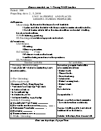 Giáo án môn Tiếng Anh Lớp 7 - Period 100, Unit 16: People and places - Lesson 5: Famous people (B5) - Nguyễn Thừa