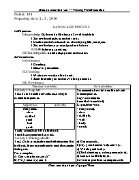 Giáo án môn Tiếng Anh Lớp 7 - Period 101: Language focus 5 - Nguyễn Thừa