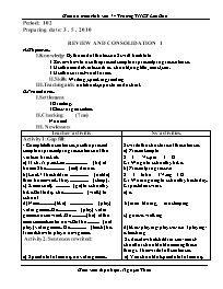 Giáo án môn Tiếng Anh Lớp 7 - Period 101: Review and consolidation 1 - Nguyễn Thừa