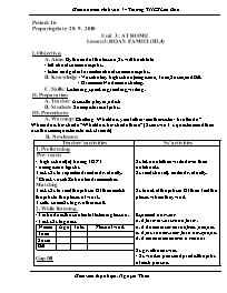 Giáo án môn Tiếng Anh Lớp 7 - Period 16, Unit 3: At home - Lesson 3: Hoa’s family (B3, 4) - Nguyễn Thừa