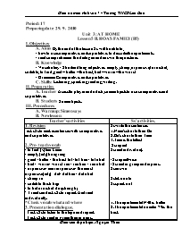 Giáo án môn Tiếng Anh Lớp 7 - Period 17, Unit 3: At home - Lesson 5: B. Hoa's family (B5) - Nguyễn Thừa