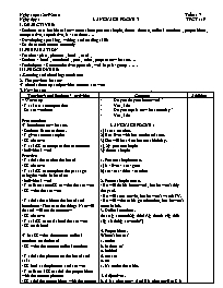 Giáo án môn Tiếng Anh Lớp 7 - Period 19: Language focus 3