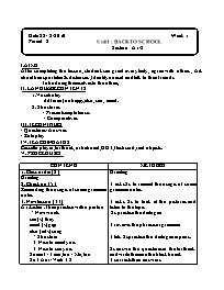 Giáo án môn Tiếng Anh Lớp 7 - Period 2, Unit 1: Back to school - Section: A1-2