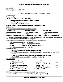 Giáo án môn Tiếng Anh Lớp 7 - Period 20: Test payment and correction - Nguyễn Thừa