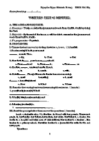 Giáo án môn Tiếng Anh Lớp 7 - Period 20: Written Test 45 minutes - Nguyễn Ngọc Khánh