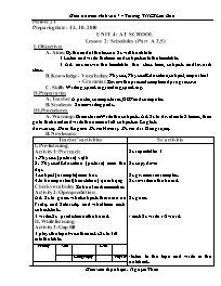 Giáo án môn Tiếng Anh Lớp 7 - Period 21, Unit 4: At school - Lesson 2: Schedules (Part A3, 5) - Nguyễn Thừa