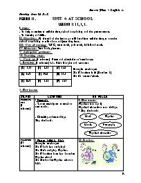 Giáo án môn Tiếng Anh Lớp 7 - Period 21, Unit 4: At school - Lesson 1: A1, 2, 4