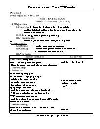 Giáo án môn Tiếng Anh Lớp 7 - Period 23, Unit 4: At school - Lesson 3: Schedules (Part A 6) - Nguyễn Thừa