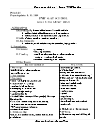 Giáo án môn Tiếng Anh Lớp 7 - Period 25, Unit 4: At school - Lesson 5: The library (B3, 4) - Nguyễn Thừa