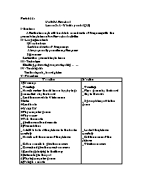 Giáo án môn Tiếng Anh Lớp 7 - Period 33, Unit 6: After school - Lesson 2: A-What do you do? (A2)