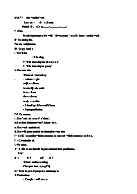 Giáo án môn Tiếng Anh Lớp 7 - Period 39, Unit 7: The world of work - Lesson 1: A1 ( Listen)