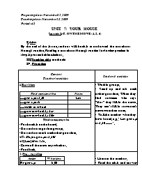 Giáo án môn Tiếng Anh Lớp 7 - Period 43, Unit 7: Your house - Lesson 5: C. On the move (4, 5, 6)