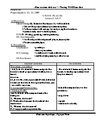 Giáo án môn Tiếng Anh Lớp 7 - Period 46, Unit 8: Places - Lesson 2: A 4, 5 - Nguyễn Thừa