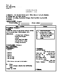 Giáo án môn Tiếng Anh Lớp 7 - Period 49, Unit 8: Places - Lesson 1: A1, 2