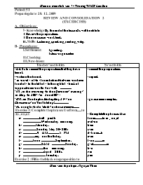 Giáo án môn Tiếng Anh Lớp 7 - Period 51: Review and consolidation 2 (excercises) - Nguyễn Thừa