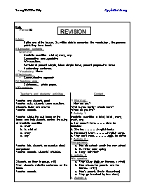 Giáo án môn Tiếng Anh Lớp 7 - Period 53: Revision - Nguyễn Minh Đường