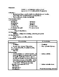 Giáo án môn Tiếng Anh Lớp 7 - Period 56, Unit 9: At home and away - Lesson 2: A-A holiday in Nha Trang (A2)