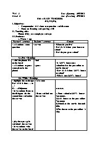 Giáo án môn Tiếng Anh Lớp 7 - Period 6, Unit 1: Back to school (B4; B5; B6)