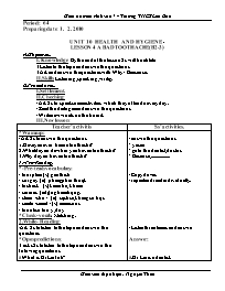 Giáo án môn Tiếng Anh Lớp 7 - Period 64, Unit 10: Health and hygiene - Lesson 4: A bad toothache (B2-3) - Nguyễn Thừa