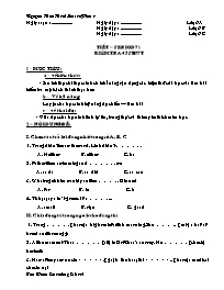 Giáo án môn Tiếng Anh Lớp 7 - Period 71: Kiểm tra 45 phút - Nguyen Huu Hoai