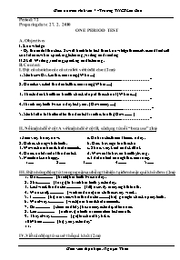 Giáo án môn Tiếng Anh Lớp 7 - Period 72: One period test - Nguyễn Thừa