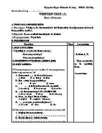 Giáo án môn Tiếng Anh Lớp 7 - Period 72: Written test - Nguyễn Ngọc Khánh