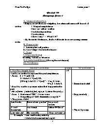 Giáo án môn Tiếng Anh Lớp 7 - Period 79: Language focus 4 - Tran Thi To Nga