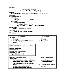 Giáo án môn Tiếng Anh Lớp 7 - Period 83, Unit 13: Activities - Lesson 3: B-Come and play (B1)