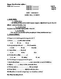 Giáo án môn Tiếng Anh Lớp 7 - Period 89: Kiểm tra 45 phút - Nguyen Huu Hoai