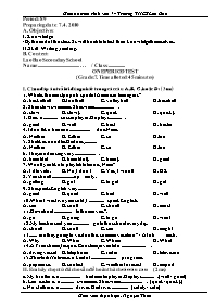 Giáo án môn Tiếng Anh Lớp 7 - Period 89: One period test - Nguyễn Thừa