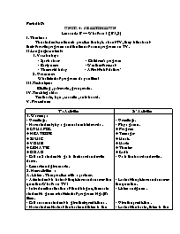 Giáo án môn Tiếng Anh Lớp 7 - Period 89, Unit 14: Freetime fun - Lesson 4: B-What’s on ? (B1, 2)