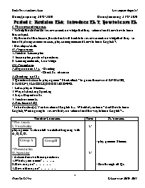 Giáo án môn Tiếng Anh Lớp 7 - Tran Thi To Nga - School year: 2010-2011