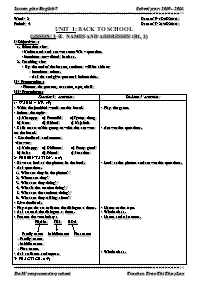 Giáo án môn Tiếng Anh Lớp 7 - Unit 1: Back to school - Lesson 3: B. Names and addresses (B1, 2) - Tran Thi Thuy Lan