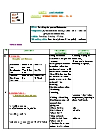 Giáo án môn Tiếng Anh Lớp 7 - Unit 1: Back to school - Lesson 4: Practice B1-2-3