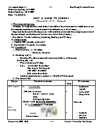 Giáo án môn Tiếng Anh Lớp 7 - Unit 1: Back to school - Period 3: A2: Friends - Nguyen Thi Thuy Duong