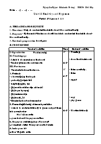 Giáo án môn Tiếng Anh Lớp 7 - Unit 10: Healthy and Hygiene - Period 61, Lesson 1: A1 - Nguyễn Ngọc Khánh