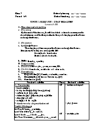 Giáo án môn Tiếng Anh Lớp 7 - Unit 11: Keep fit, stay healthy - Lesson 3: B1