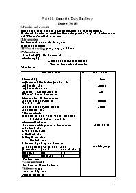 Giáo án môn Tiếng Anh Lớp 7 - Unit 11: Keep fit, stay healthy - Period 70: B1