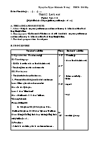 Giáo án môn Tiếng Anh Lớp 7 - Unit 12: Let’s eat - Period 74: A1-2 - Nguyễn Ngọc Khánh