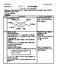 Giáo án môn Tiếng Anh Lớp 7 - Unit 13: Activities - Hà Thanh Hùng