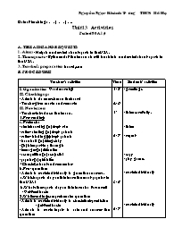 Giáo án môn Tiếng Anh Lớp 7 - Unit 13: Activities - Period 80: A1, 4 - Nguyễn Ngọc Khánh