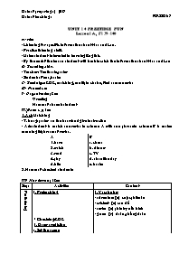 Giáo án môn Tiếng Anh Lớp 7 - Unit 14: Freetime fun