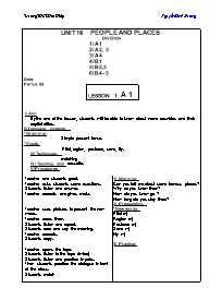 Giáo án môn Tiếng Anh Lớp 7 - Unit 16: People and places - Lesson 1: A1 - Nguyễn Minh Đường