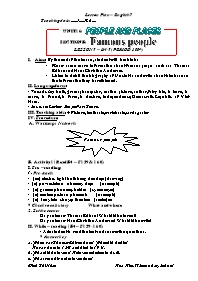 Giáo án môn Tiếng Anh Lớp 7 - Unit 16: People and places - Section B: Famous people - Lesson 5: B4, 5 - Dinh Thi Nhan