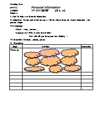 Giáo án môn Tiếng Anh Lớp 7 - Unit 2: Personal information - Lesson: My birthday (B4, 5)