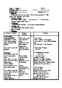 Giáo án môn Tiếng Anh Lớp 7 - Unit 2: Personal information - Lesson 3: A6+A7