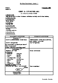 Giáo án môn Tiếng Anh Lớp 7 - Unit 3: At home - Kim Sen